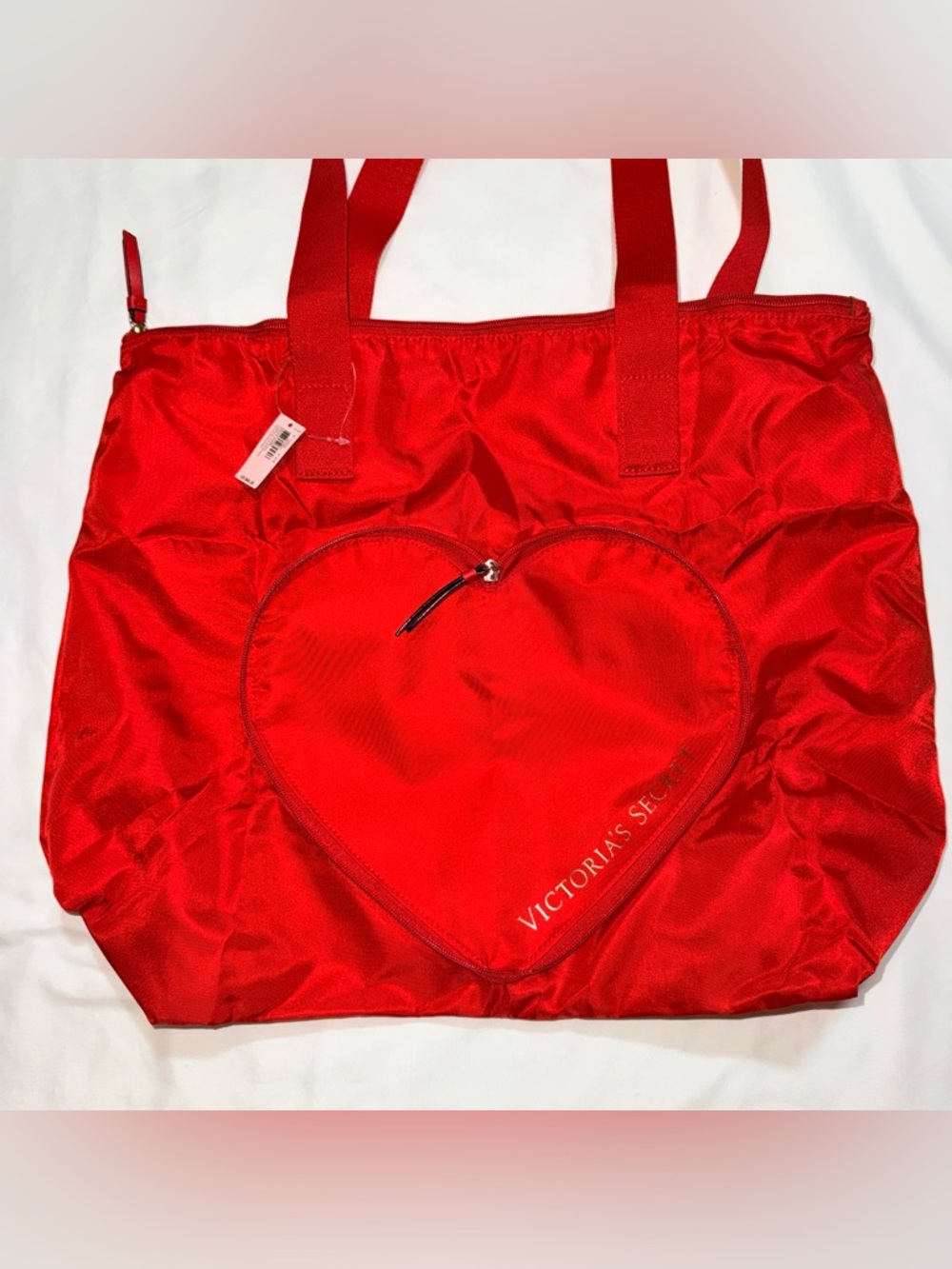 Victoria's Secret Red Heart Zip Tote